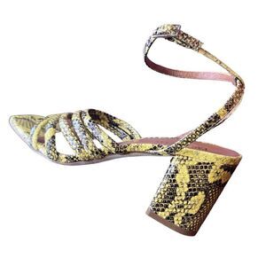 Paris Texas Yellow Snakeskin Made in Italy Sandal NWOB Size 37